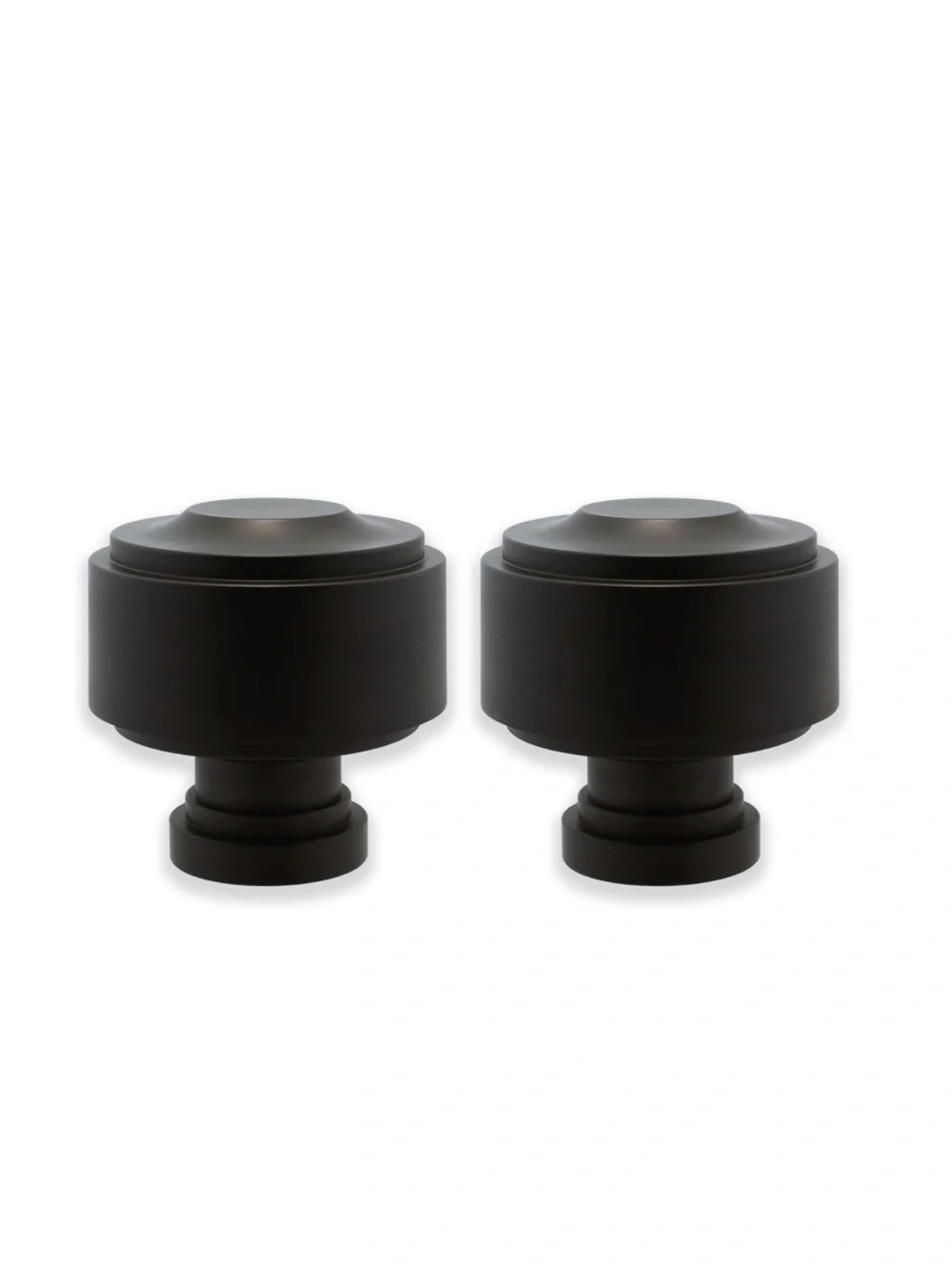 Premium Heavy Metal Drapery Rod Knobs- BRUSHED DARK BROWN